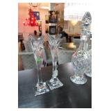 Pair of At Deco Lead Crystal Candle Holders