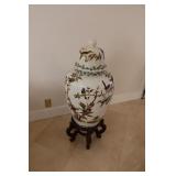 Large Chinese Porcelain Lidded Vase