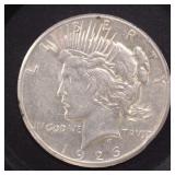 US Coins 1926 Peace Silver Dollar, Circulated