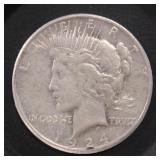 US Coins 1924-S Peace Silver Dollar, circulated