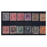 US Stamps 1870s Small Bank Notes, used on dealer c