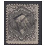 US Stamps #78a used with black handstamp, reperfor