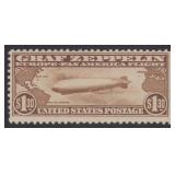 US Stamps #C14 Mint LH, fresh Zeppelin, CV $375