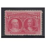 US Stamps #244 Mint OG with thins, perf faults at