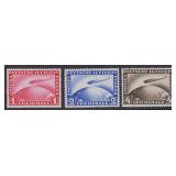 Germany Stamps #C35-C37 Mint NH, 1928 Zeppelins, C