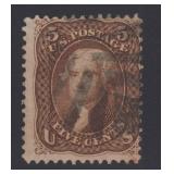 US Stamps #75 Used Red Brown CV $425