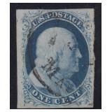 US Stamps #7 Used CV $150 1851 Second Issue Type I