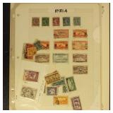 Syria Stamps, country collections on pages includi