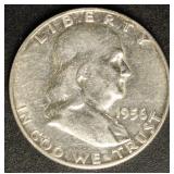 US Coins 1956 Silver Franklin Half Dollar, uncircu