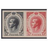 Monaco Stamps Trial Color Proof Se-tenant Pair Min