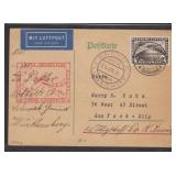 Germany Stamps #C39 Used on postcard to New York C