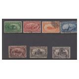 US Stamps Early Commemoratives on cards, includes