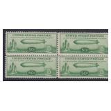 US Stamps #C18 Block of 4 Mint NH Baby Zeppelin CV