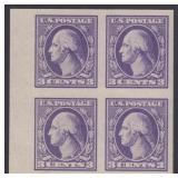 US Stamps #535 Mint NH Imperf Block of 4 with inte