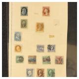 US Stamps 1850s-1870s Used on old page, includes #