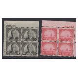 US Stamps #697-698 Plate Blocks Mint NH fresh flat