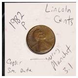 US Coins Lincoln Cent, 1982 (3 coins)