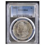 US Coins 1883-CC Morgan Silver Dollar Graded MS64