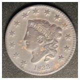 US Coins 1833 Large Cent