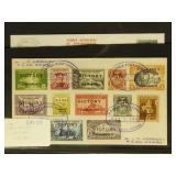 Worldwide Stamps Used on dealer cards, in mixed co