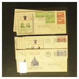 US Stamps #785-794 on First Day Covers with Army