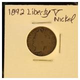 US Coins 1890-1893 Liberty Head Nickels, 4 coins