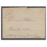 1837 USA Stampless "Free" Folded Letter Chestertow