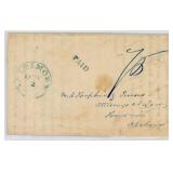 1839 Baltimore Blue CDS & PAID handstamp to Huntsv