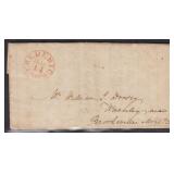 1832 Frederick MD Stampless Letter, Brookville Mon