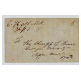 1851 Charlotte Hall MD Stampless Folded Letter wit