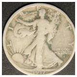 US Coins 1917-S Silver Walking Liberty Half Dollar