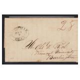 US Stampless Covers 1832 Folded letter with black