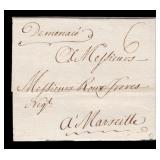 1772 Monaco to France Stampless Cover with Certifi