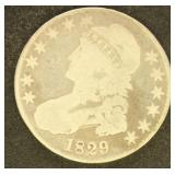 US Coins 1829 Capped Bust Half Dollar, circulated