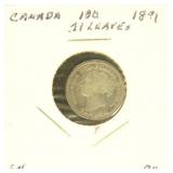 Canada Coins 1891 10 c. 21 leaves