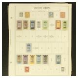 French Colonies Stamps Mint and Used on album page