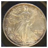 US Coins 1990 Silver Eagle Uncirculated w/ Toning