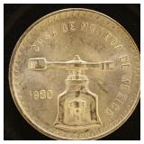 Mexico Coins 1980 Silver Peso, uncirculated (1 oz