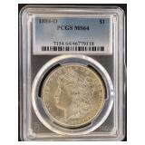 US Coins 1884-O Morgan Silver Dollar Graded MS64 b