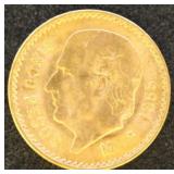 Mexico Coins 1955 Gold 5 Pesos, Circulated