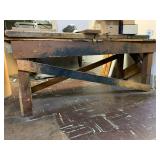 Wood Work Bench w/Stone top