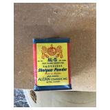 Vintage box, AL – five shotgun powder empty