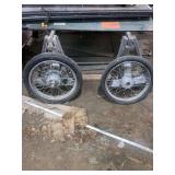 Pair of motorcycle wheels