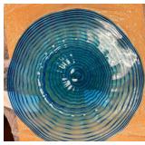 Murano Style Bowl, Blue2, apx 25" w/hanger