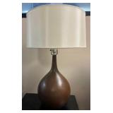 Brown Lamp, Pair; Apx 31" H x 10" W; Shade 17"