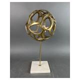 Brass Sphere on Marble Base