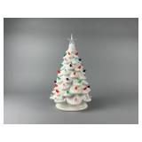 Vtg White Ceramic LED 15in Christmas Tree