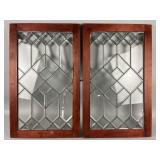 Pair of Leaded Glass Windows