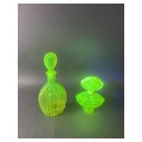 Decanter & Perfume Bottle Uranium Glass