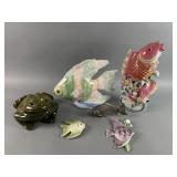 Lot of Decorative Fish & Frog